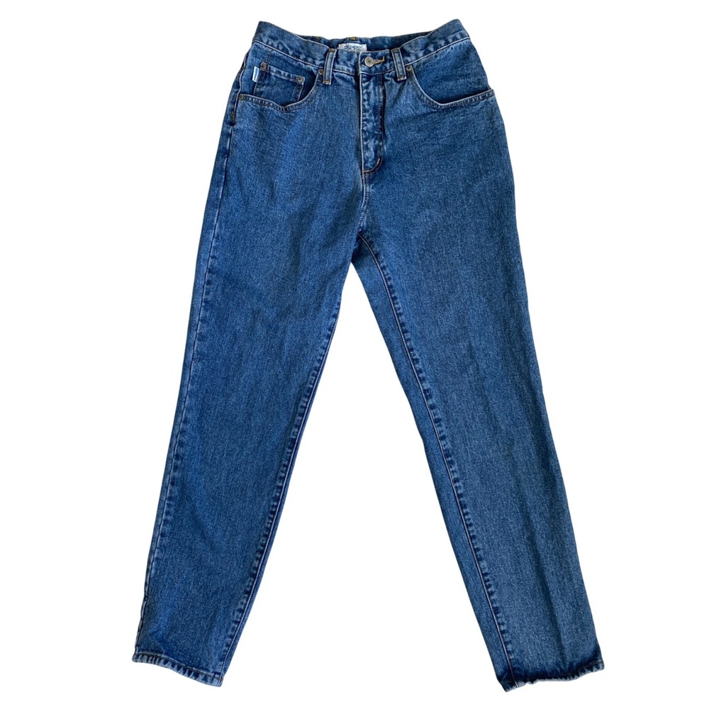 Vintage Esprit Jeans Womens 7 Medium Wash High Waisted Tapered Mom Denim Blue
